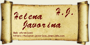 Helena Javorina vizit kartica